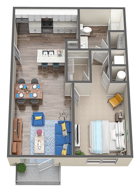 1 Bed 1 Bath Floor Plan at Waterline Bonita Springs, Bonita Springs, FL